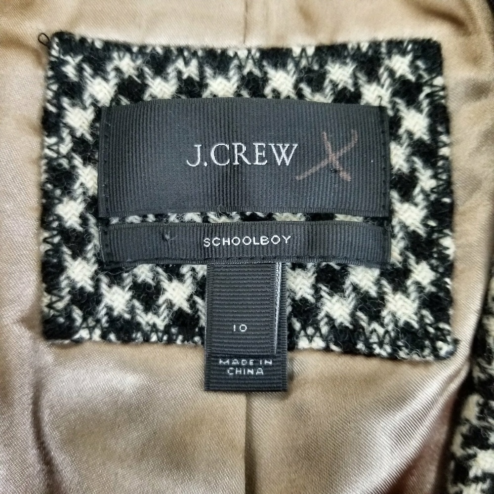 J. Crew Black and White Houndstooth Blazer - Picture 7 of 8